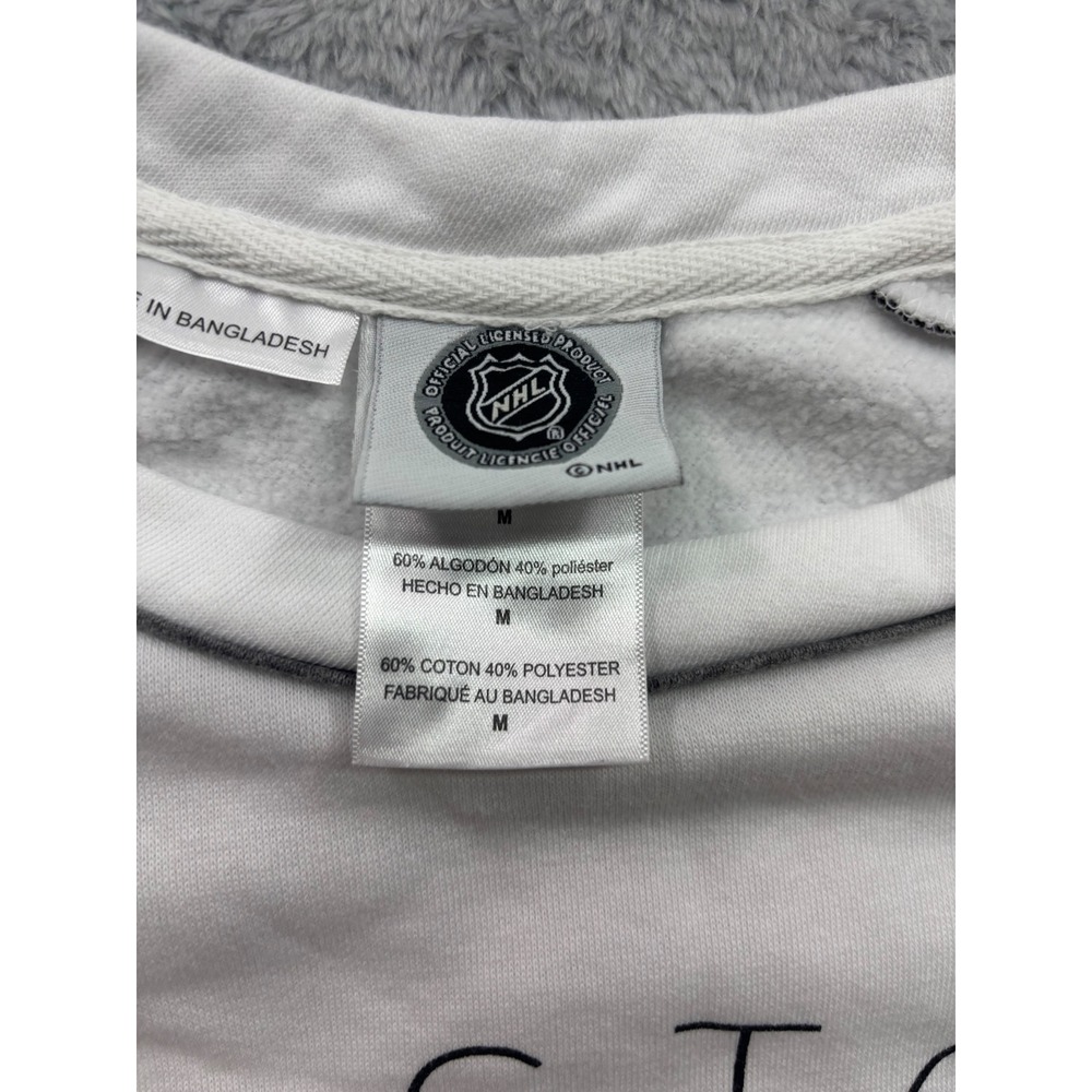 Boston Bruins White Athletic‎ Sweatshirt Women's Size Medium Pullover Pocket NHL - Picture 2 of 3